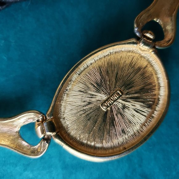 2/35$ 80s Monet Enamel and Black Cabochon Necklace With Twisted Cord - Picture 5 of 5